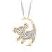 0.25 ctw Treasures The Lion King Simulated Diamond Pendant Necklace In 925 Sterling Silver 14k Yellow Gold Plated