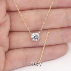 1.0ct Lab Grown Diamond Necklace 14k Solid Gold Diamond Necklace Prong Set Necklace Solitaire Necklace Diamond Necklace for Women