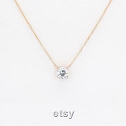 1.0ct Lab Grown Diamond Necklace 14k Solid Gold Diamond Necklace Prong Set Necklace Solitaire Necklace Diamond Necklace for Women