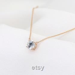 1.0ct Lab Grown Diamond Necklace 14k Solid Gold Diamond Necklace Prong Set Necklace Solitaire Necklace Diamond Necklace for Women