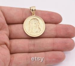 1 1 2 Jesus Face Diamond Cut Oval Medallion Pendant Real 10K Yellow White Gold