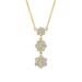 1.25 Carat Natural Diamond Flower Drop Necklace 14K Yellow Gold G SI 18''