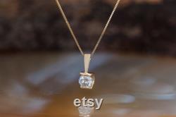 1 2ct Diamond Pendant-Yellow Gold Pendant 14K- Diamond necklace-Women Jewelry-Anniversary gift-for her jewelry-Birthday gift-Diamond pendant