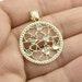 1 3 8 Textured Hearts Open Back Medallion Pendant Real Solid 10K Yellow Gold