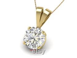 1.50 Ct Round Brilliant Cut Colorless Moissanite Pendant Wedding Pendant Charm Pendant in 14k Yellow Gold Anniversary Gifts For Her.