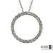 1.82 Carat Natural Diamond Circle Pendant Necklace 14K White Gold 18'' chain