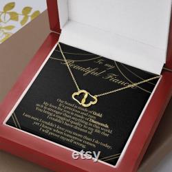 10K Solid Gold Heart Diamond Necklace, Anniversary Gift for Fiancée, Fiancé birthday gift, Real diamond necklace, Romantic Everlasting