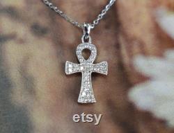10k 14k 18k Gold Diamond Cross Necklace Minimalist Cross Necklace Pave Diamond Cross Necklace Spiritual Jewelry Lucky Cross Necklace