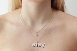 10k 14k 18k Gold Diamond Initial Necklace Solid Gold Diamond Initial Necklace Handmade Diamond Mother Necklace Best Mother's Day Gift