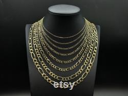 10k Fully Solid Yellow Gold Figaro Chain Necklace, 1.35mm 8mm 16 26 Inch, 10k Thick Link Chain, Real 10k Gold Chain, Men Women chain