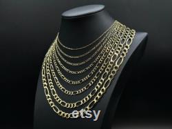 10k Fully Solid Yellow Gold Figaro Chain Necklace, 1.35mm 8mm 16 26 Inch, 10k Thick Link Chain, Real 10k Gold Chain, Men Women chain