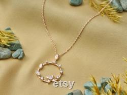 14K Diamond Necklace Rose Gold 0.3 Carat G SI Birthday Gift Wedding Necklace Mothers Day Natural Diamond