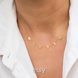 14K GOLD Initial Necklace, Custom Letter Necklace, 14K GOLD Name Necklace, Christmas Gift, Mother's Day Gift, Perfect Gift for Her