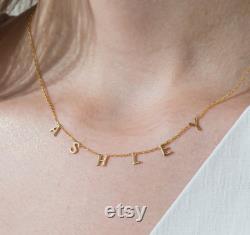 14K GOLD Necklace Mother's Day Gift Personalized Name Necklace Gold Personalized Bridesmaid Gifts Solid Gold Letter Necklace