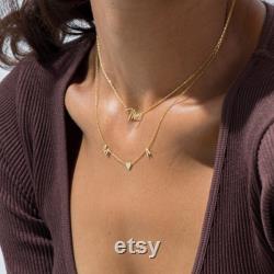 14K GOLD Necklace Mother's Day Gift Personalized Name Necklace Gold Personalized Bridesmaid Gifts Solid Gold Letter Necklace