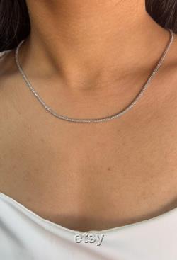 14K Gold 2.50 Ct Diamond Tennis Necklace, 17 inch Lab Grown Diamond Tennis Necklace, Beautiful White Diamonds