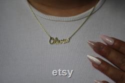 14K Gold Name Necklace, Personalized Jewelry, Custom Name Pendant, Elegant Gold Chain, Trendy and Unique Gift for Her, Stylish Nameplate