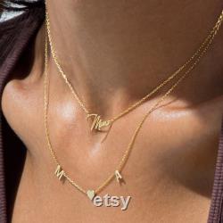 14K Gold Name Necklace Personalized Name Necklace Dainty Name Necklace Custom Name Necklace Mothers Gift Solid Gold Necklace