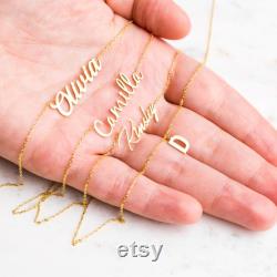 14K Gold Name Necklace Personalized Name Necklace Dainty Name Necklace Custom Name Necklace Mothers Gift Solid Gold Necklace