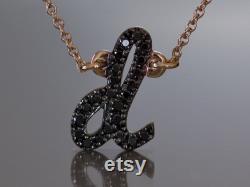 14K Initial Necklace, Diamond Initial Necklace, Unique Initial Necklace, Personalized Letter Necklace, Alphabet Charm Necklace, Push Present