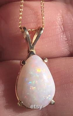 14K Opal Necklace Pearl Shaped Opal Opal Necklace Vintage Jewelry Opal Necklace White Opal Necklace Opal Jewelry Gold Opal
