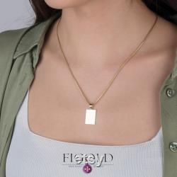 14K Solid Custom Engrave Rectangular Necklace, Personalized Dainty Solid Gold Charm Pendant , 14k Real Gold Engravable Multi Pendant.