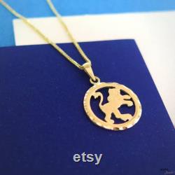 14K Solid Yellow Gold Leo Pendant, Horoscope Necklace, Zodiac Sign Necklace, Leo Necklace, Promise Jewelry, Cyber Monday, Gift for Her