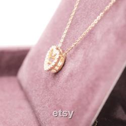 14K Yellow Gold Diamond Heart Necklace. High Quality Diamond Necklace. Heart Gold Necklace. Love gold Necklace.Valentine Necklace.Love chain