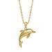 14K Yellow Gold Dolphin Diamond Necklace with Chain