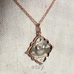 14K18K rose white gold lucky owl necklace Owl pendant gold necklace Symbol pendant