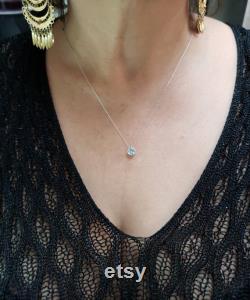 14Kt Gold Genuine Aquamarine Necklace, Aquamarine Pendant, March Birthstone Necklace
