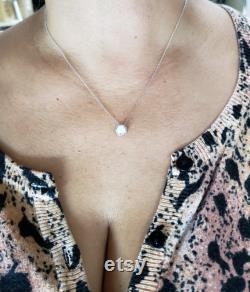14Kt Gold Opal Necklace, Opal Diamond Pendant, Opal Dainty Necklace, October Birthstone Necklace, Bridesmaid Necklace