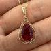 14Kt Gold Ruby Necklace, Ruby Pendant, Ruby Teardrop Necklace, July Birthstone Necklace, Gift For Her