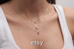 14k 18k Gold Diamond Letter Necklace Handmade Diamond Initial Necklace Gold Initial Necklace Available in Gold, Rose Gold and White Gold