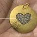 14k Gold Disc Pendant, Pave Diamond Circle Pendant, Yellow Gold Heart Pendant, Silver Diamond Love Pendant, Victorian Diamond Charm Necklace
