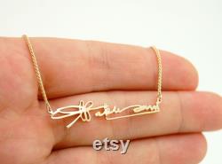14k Gold Signature Jewelry Memory Of Mom Necklace Memory Of Dad Father Sympathy Gift Gold Memorial Jewelry Graduation Unique Gifts