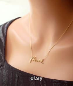 14k Gold Signature Jewelry Memory Of Mom Necklace Memory Of Dad Father Sympathy Gift Gold Memorial Jewelry Graduation Unique Gifts