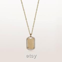 14k Gold Signet Necklace, Signet Pendant, Personalised Necklace, Personalised Pendant, Custom pendant, Custom engraved pendant, Gift for Her