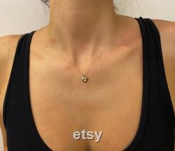 14k Real Gold Heart Necklace 585 Solid Gold Little Heart Choker Necklace Elegant Minimalist Cz Heart Gold Dainty Necklace Gift For Her