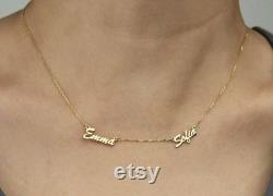14k Solid Gold Name Necklace,Personalized Necklace,Multiple Name Necklace,Personalized Jewelry,Dainty Necklace,Gift For Her,JX11