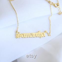 14k Solid Gold-Tiny Name Necklace-Name Necklace-Personalized Necklace-Necklace-Jewelry-Gift-Bridesmaid Gift-Gold Name Necklace-Jewelry-JX11