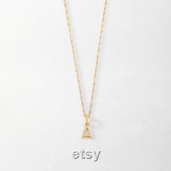 14k Solid Gold nitial Necklace Name Necklace Personalized Jewelry Personalized Gold Necklace Valentines Day Gift