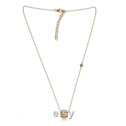 14k Yellow Gold Yellow Sapphire Pave Pendant Necklace, Natural Diamonds Handmade Pave Jewelry, Personalized Gift, Octagon Shape Pendant