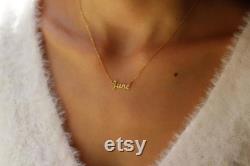14k solid gold Name Necklace, Tiny Name necklace, Personalized Jewelry, Mothers Day Gift, Christmas Gift, Name Necklace, Mini Gold Necklace
