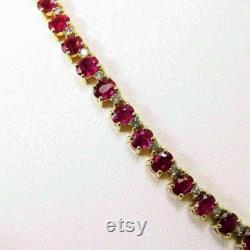 15Ct Oval Cut Red Ruby Green YellowithBlue and black Lab Created Diamond In 14K Yellow Gold Plated Necklace