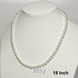 16-22 Inch Japanese Akoya Pearl Necklace AAAA 6-8mm White Akoya Pearl Necklace Wedding Necklace Bridal Necklace Jewelry Sets for Women