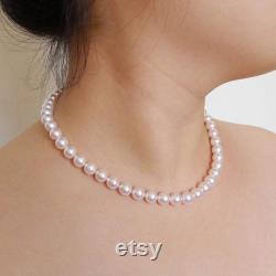 16-22 Inch Japanese Akoya Pearl Necklace AAAA 6-8mm White Akoya Pearl Necklace Wedding Necklace Bridal Necklace Jewelry Sets for Women