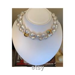18 Inch Chunky White Baroque Freshwater Pearl Necklace Baroque Pearl Choker,White Pearl Necklace,Statement Pearl Necklace,Gift For Her