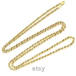 18K Gold 3MM Diamond Cut Rope Chain Necklace 16 -30