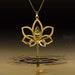 18K Gold Necklace Lotus Whisper with Peridots or other Gems Elf wedding flower pendant jewelry